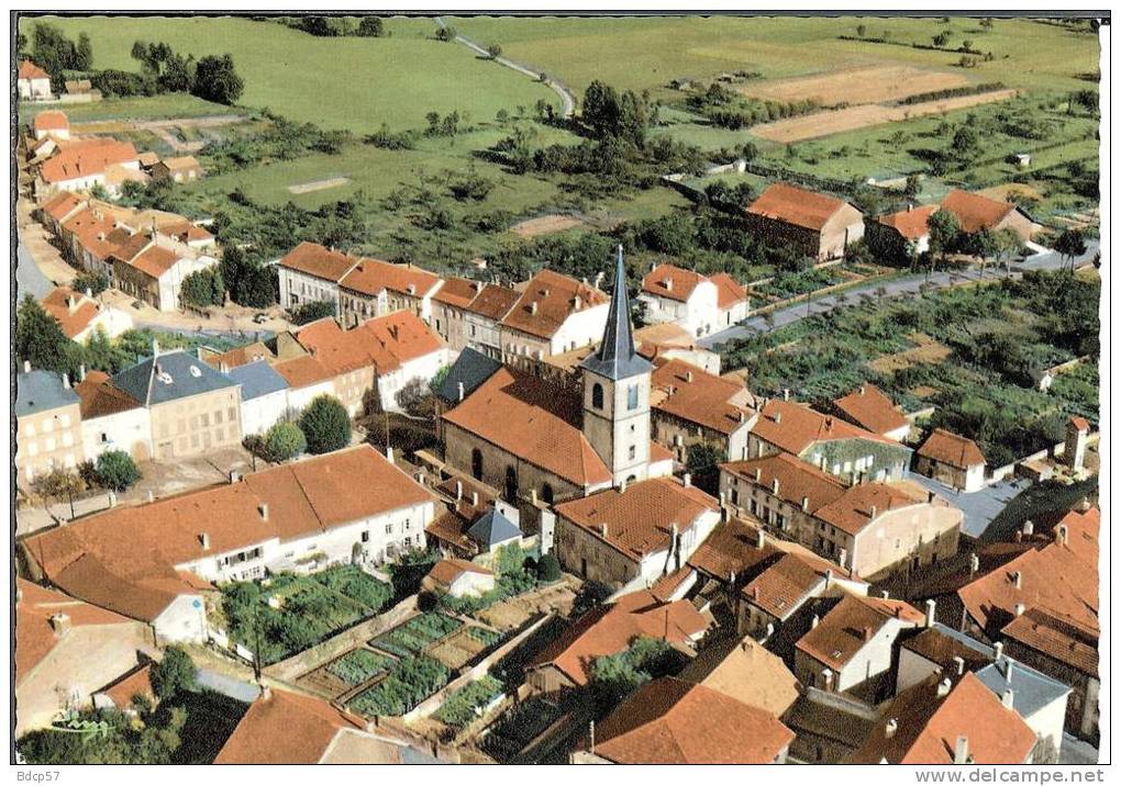 57 - Moselle -  LORQUIN - Vue Aérienne - Le Centre - L'Eglise - Dentelée - Format  10,4  X  15 - Lorquin