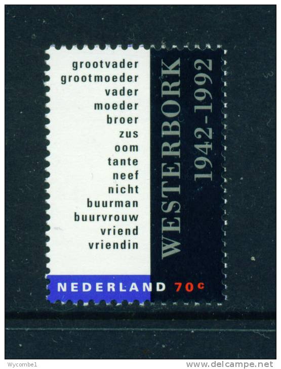 NETHERLANDS  -  1992  Westerbork Concentration Camp  Unmounted Mint - Ungebraucht