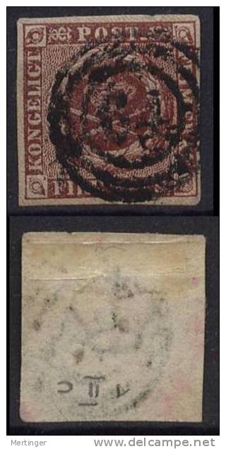 Dänemark Denmark MiNr 1II C Gest. M€ 250,- - Used Stamps