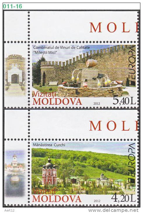 MOLDOVA, 2012, Europa-CEPT 2012 - Tourism, Set Of 2, MNH (**), Sc/Mi 748-49 / 793-94 - 2012