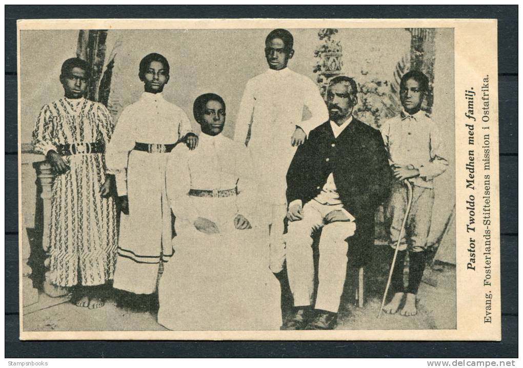 Swedish East Africa Missionery - Pastor Twoldo Medhen &amp; Family  Evangelical Fosterlands Stiftelsens Mission Postcard - Missions