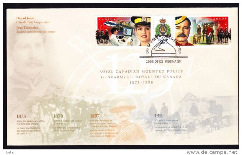 Canada. 1998. # 1737a. Royal Canadian Mounted Police 125 Th Anniversary OFDC - 1991-2000