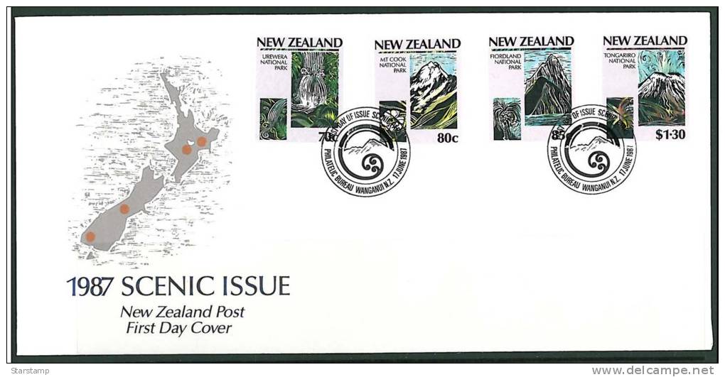 NEW ZEALAND 1987 NATIONAL PARKS FDC - FDC