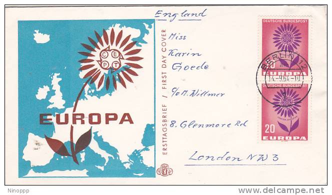 Germany 1964 Europa Pairs FDC - 1964