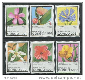 CONGO 1996 - Fleurs - Serie Neuve Sans Charniere (Michel 1468/73) - Neufs