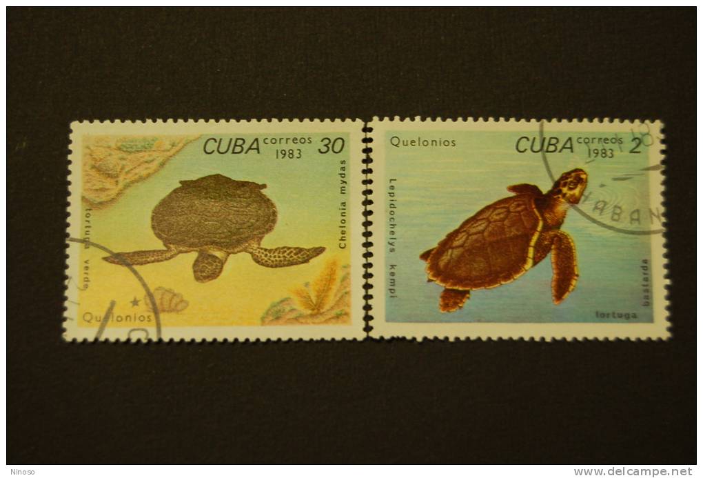 Cuba 2 Valori Usati Tartarughe - Turtles