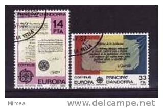 Andorre Espagnol 1982 - Yv.no.146-7 Obliteres,serie Complete - Oblitérés