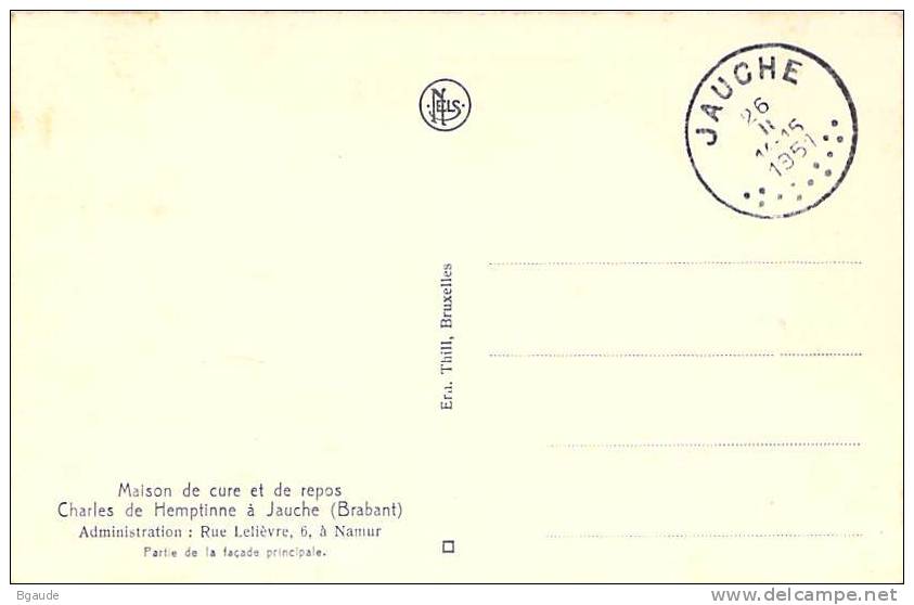 BELGIQUE CARTE MAXIMUM  NUM.YVERT 839 SANATORIUM DE JAUCHE - 1934-1951