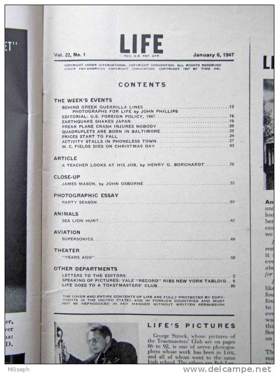 Magazine LIFE - JANUARY 6 , 1947     (2982) - Novità/ Affari In Corso