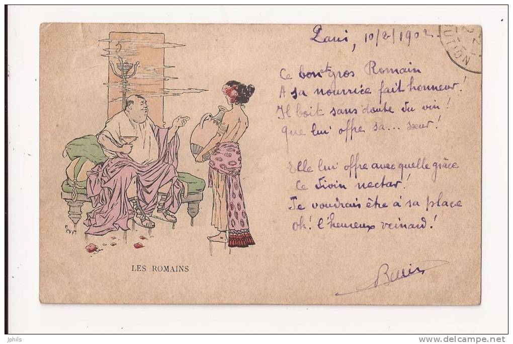 Trés Rare Carte De J.MORIN " LES ROMAINS "  L'Amour à Travers Les Ages Voir Scans (2 ) - Morin, J.