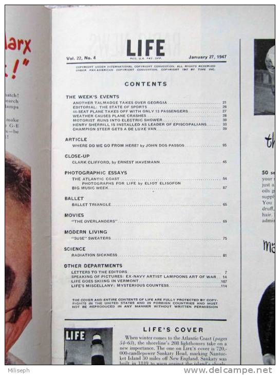 Magazine LIFE - JANUARY 27 , 1947       (2984) - Nieuws / Lopende Zaken