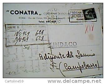ROMA CARD  DITTA  CONATRA TRASPORTI  1949 Annullo  PROFUMO ORCHIDEA BOANCA GARMELLA IMPERIA  EC11740 - Transports