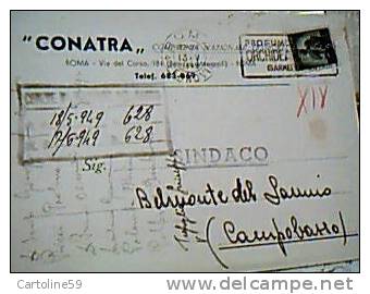 ROMA CARD  DITTA  CONATRA TRASPORTI  1949 Annullo  PROFUMO ORCHIDEA BOANCA GARMELLA IMPERIA  EC11740 - Transportmiddelen