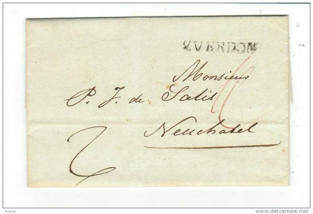 Lettre De Yverdon Pour Neuchâtel - ...-1845 Préphilatélie