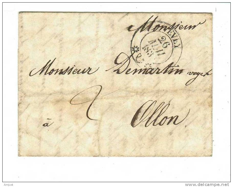 Lettre De Vevey Pour Ollon (1839) - ...-1845 Préphilatélie