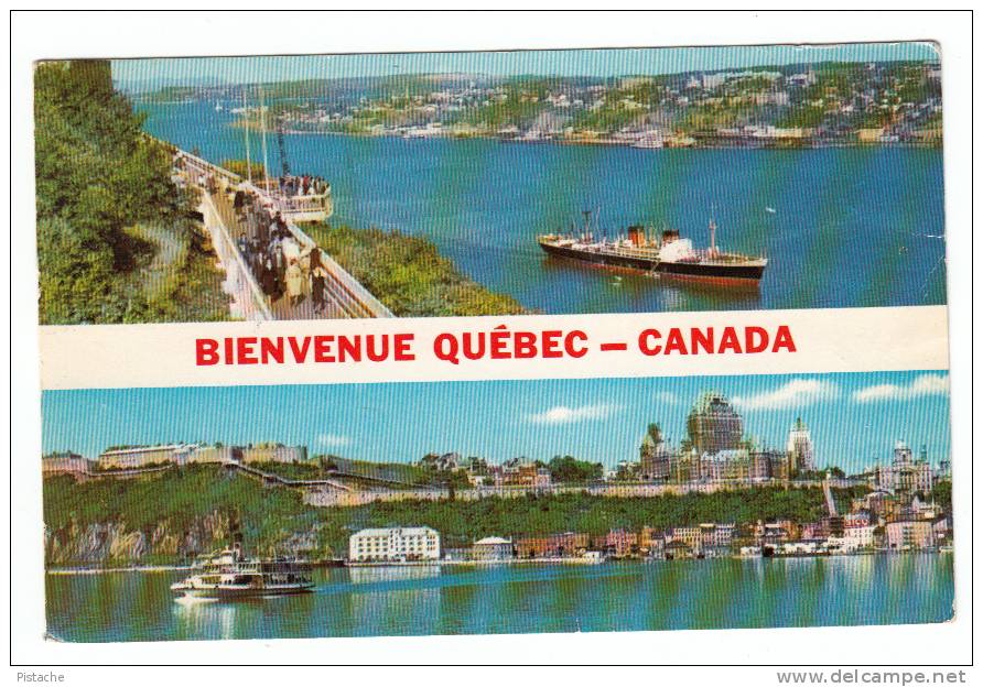 Québec P.Q. Qué. - Château Frontenac - Terrasse Dufferin - Animée - Bateau Boat - État : Beau - Voir 2 Scans - Québec - Château Frontenac