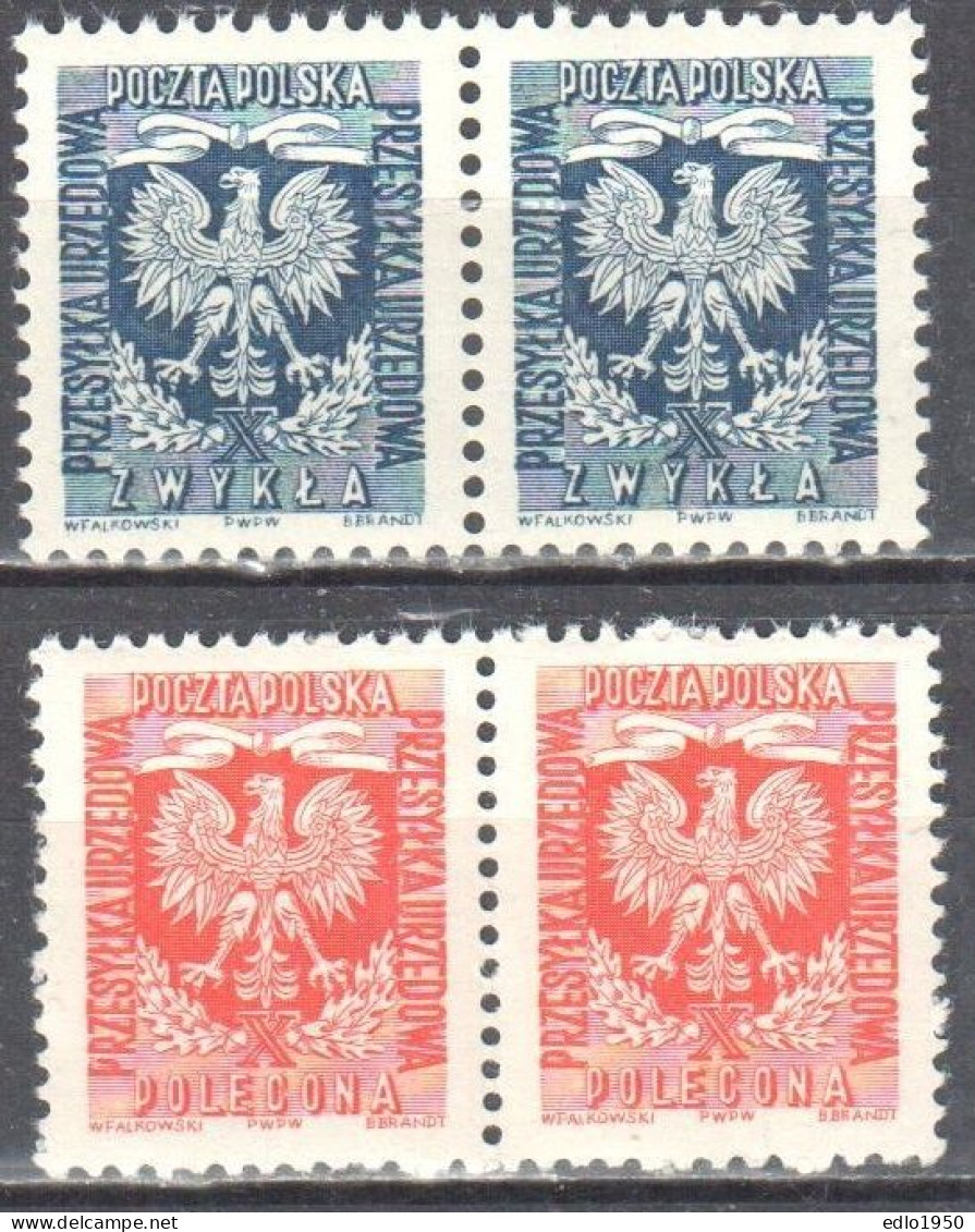 Poland 1954 - Official Stamps - Mi.27A-28C - MNH(**) - Officials