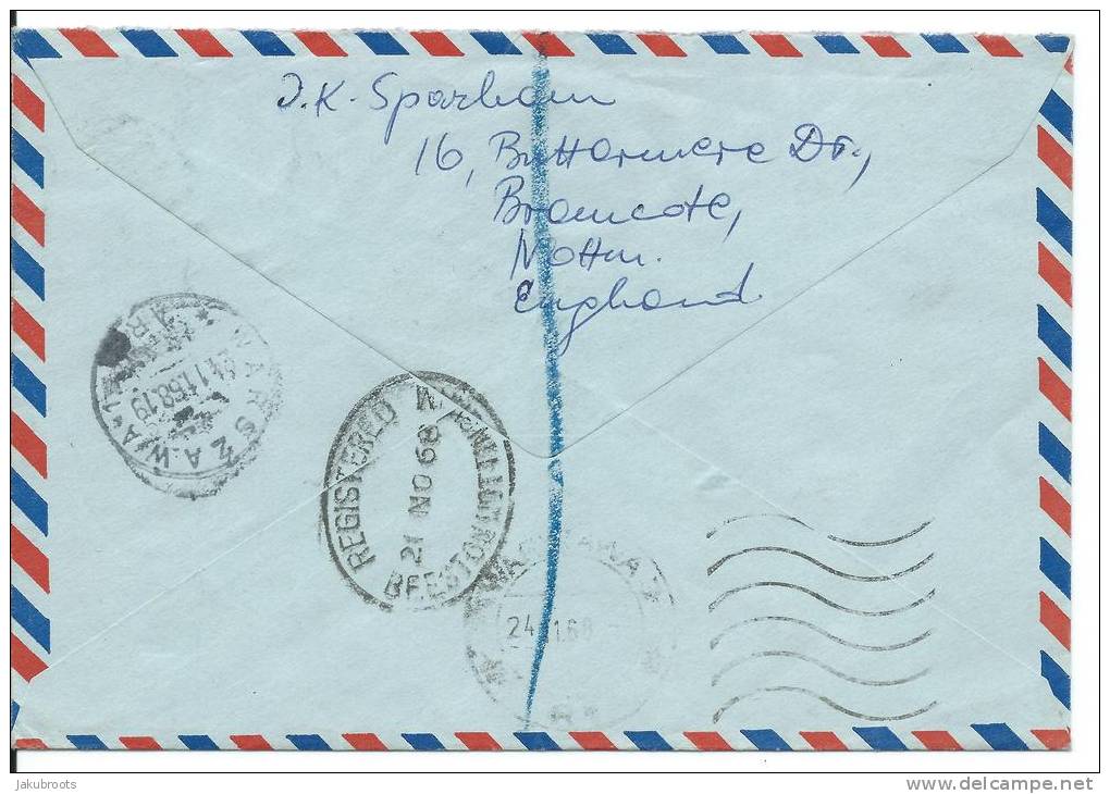 1968     REG.LETTER   NOTTINGHAM--WARSAW. - Flugzeuge