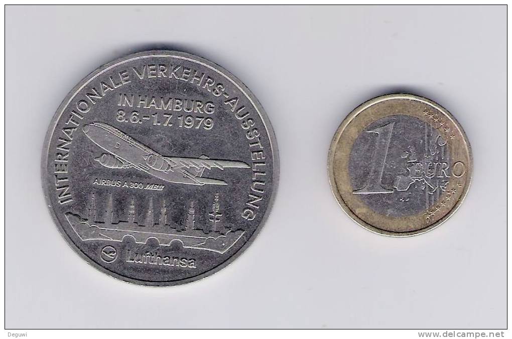 LUFTHANSA Medaille, Token Von Der "IVA 1979, Hamburg" RRRRR, Sehr Gut Erhalten, Ni, LH, Rare! 36 Mm - Otros & Sin Clasificación