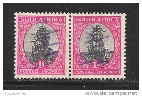 SOUTH AFRICA UNION 1951 Used Stamp(s) Pair 1d Reduced Size Nr. 134 #12195 - Used Stamps