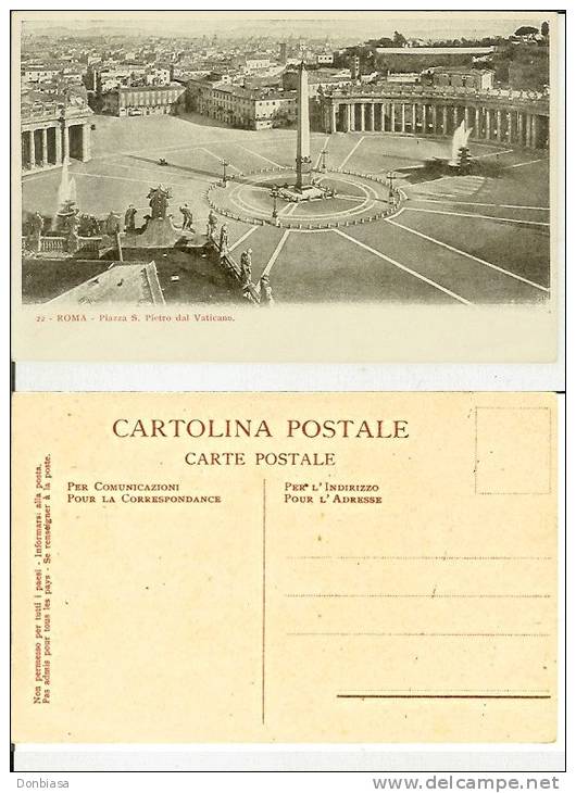 Roma: Piazza S. Pietro Dal Vaticano. Cartolina Fp Inizio '900 - San Pietro