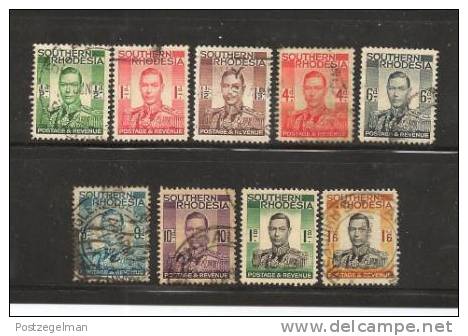 SOUTH RHODESIA 1937 George VI Serie Gebr 042-054 #451 (9 Values Only, Thus Not Complete) - Southern Rhodesia (...-1964)