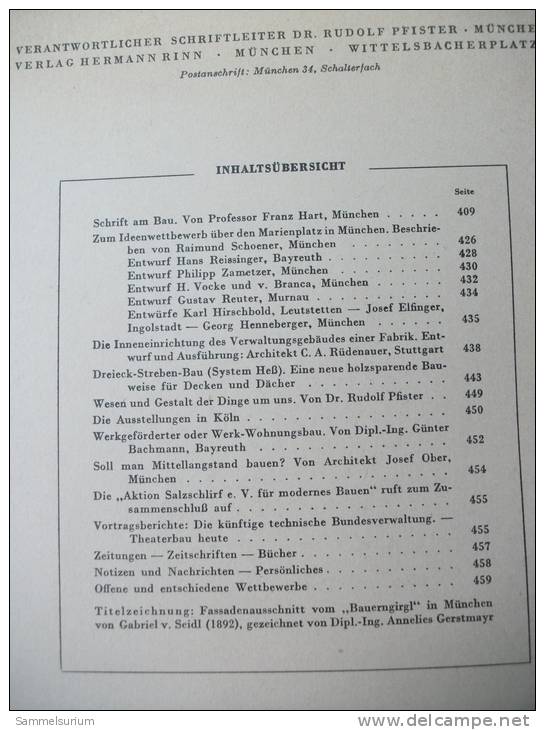 "Baumeister Ausgabe 9 Von 1949" Zeitschrift Für Baukultur Und Bautechnik - Architettura