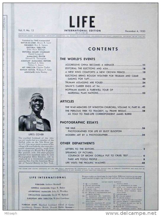 Magazine LIFE - DECEMBER 4 ,  1950 -  INTERNATIONAL EDITION -         (2993) - Nouvelles/ Affaires Courantes