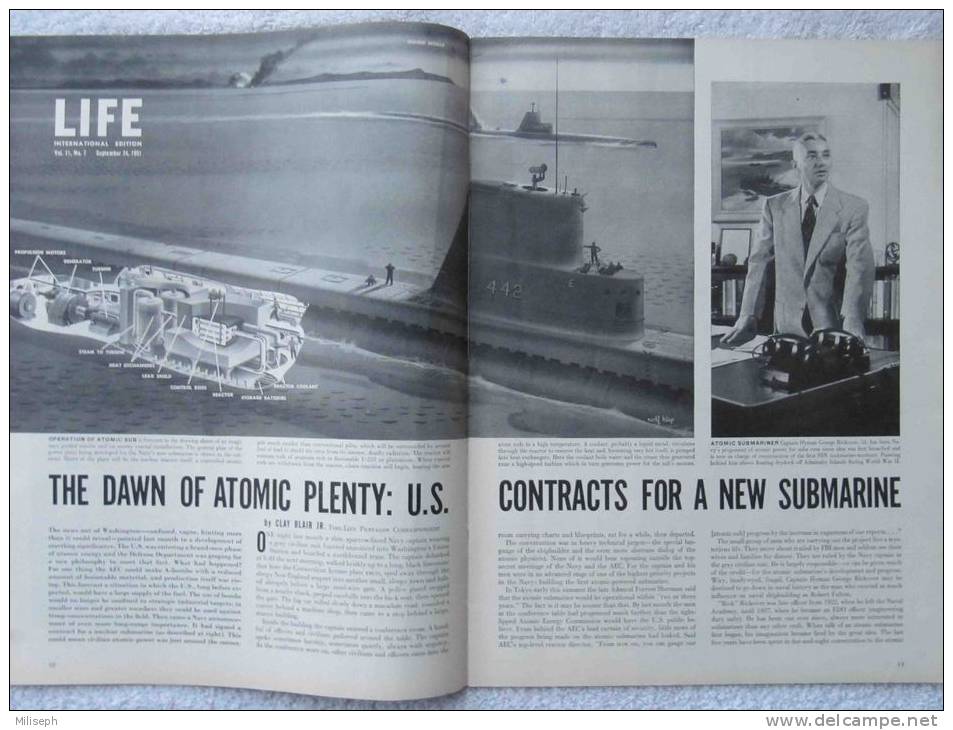 Magazine LIFE - SEPTEMBER 24 , 1951 - INTERNATIONAL EDITION -            (2995) - Novità/ Affari In Corso