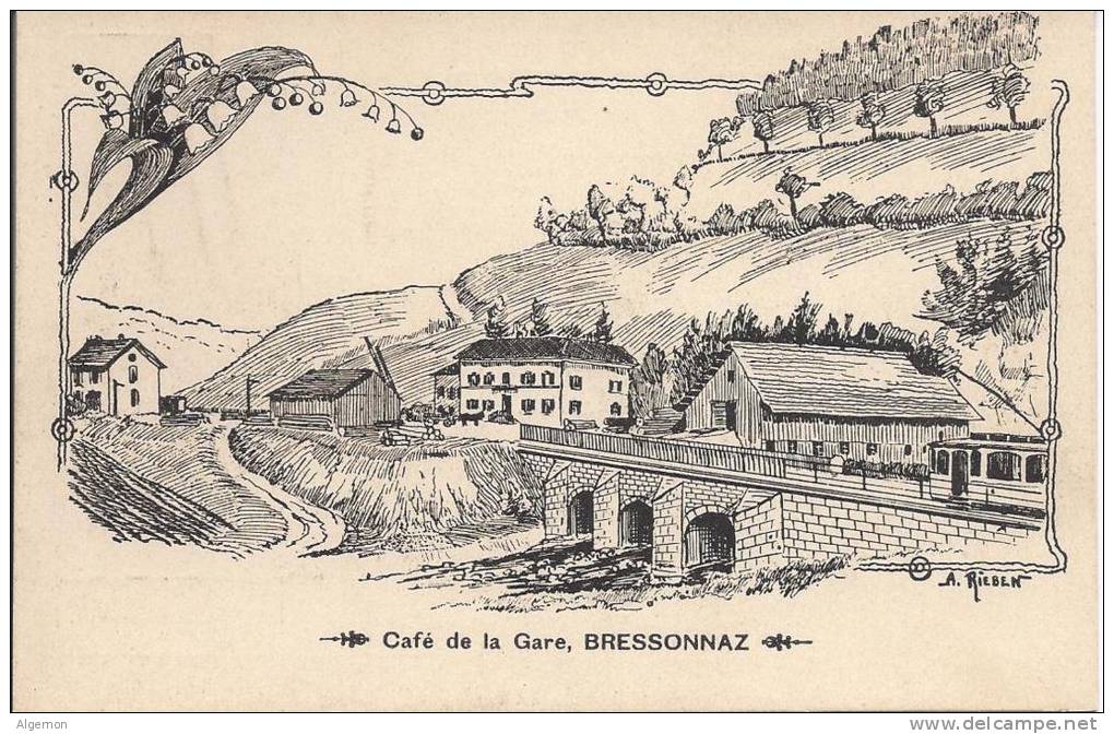 L869 - Bressonnaz Café De La Gare Illustration A. Rieben - Moudon