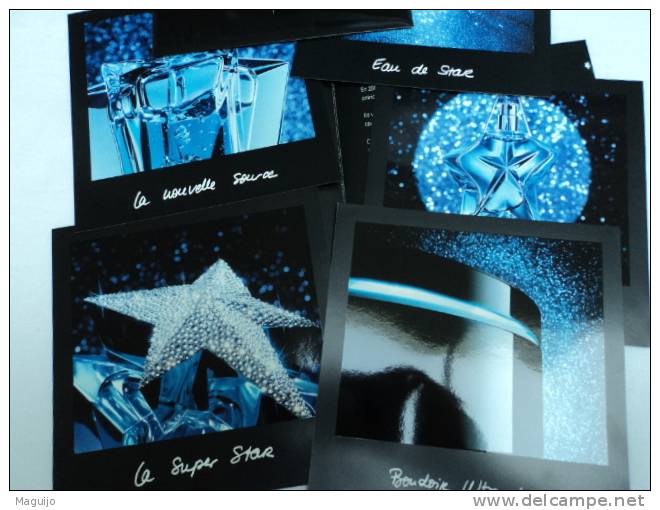 MUGLER : " UNE ANNEE DE FETE" 2007 5 CARTES + DEPLIANT + ENVELOPPE  LIRE !!! - Miniaturen Damendüfte (ohne Verpackung)