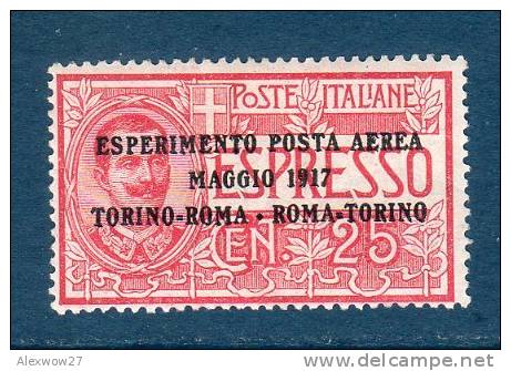 Italia / Italy 1917  --- Espresso N°1 Soprastampato  Rif. 1 Sass. ---   **mnh/ VF - Poststempel (Flugzeuge)