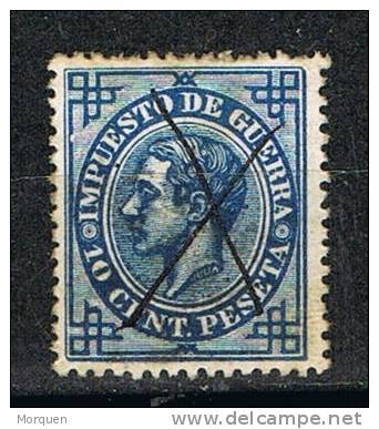 10 Cts Impuesto Guerra Alfonso XII, VARIEDAD Impresion, Num 184 º - Kriegssteuermarken