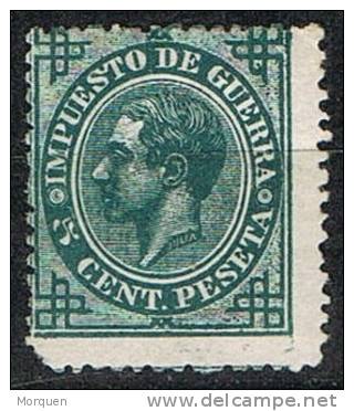 5 Cts Impuesto Guerra Alfonso XII, VARIEDAD Impresion, Num 183 * - Impuestos De Guerra