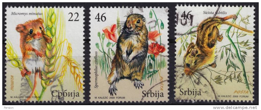 2009 SERBIA - FAUNA PROTECTED ANIMAL SPECIES EUROPA Rodent - Mouse Squirrel - Used - Rodents