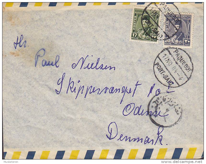 Egypt Egypte Airmail Shipsmail PORT SAID "PAQUEBOOT" 1904 Cover Brief To ODENSE Denmark M/S "Valkyrien" Mærsk Maersk - Airmail