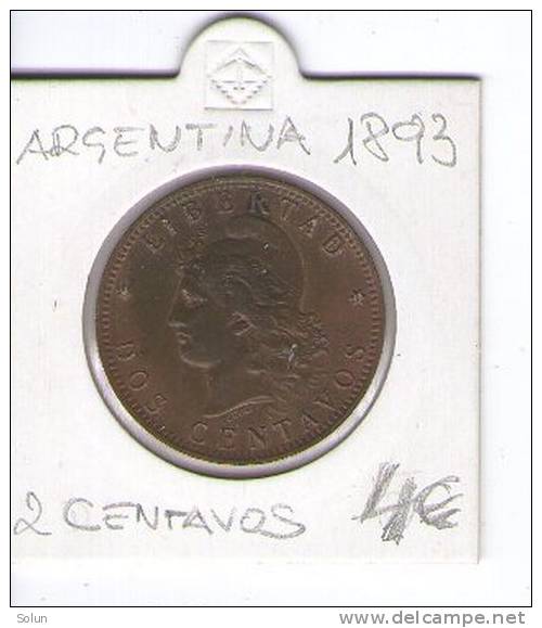 ARGENTINA   2 CENTAVOS  1893   COIN - Argentina