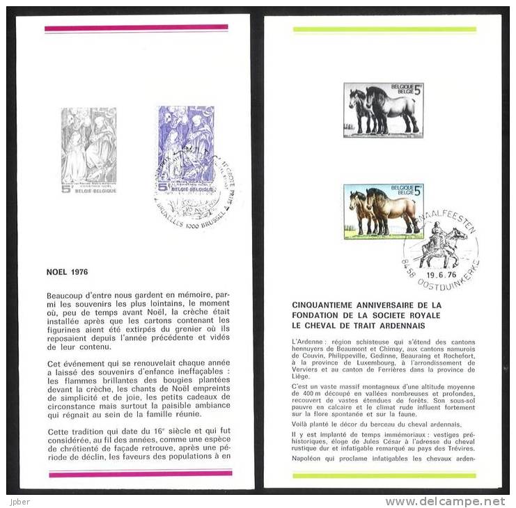 (J362) Belgique - 3scan Card.Mercier + Chevaux + Noël + Fabi + La Poste + Lemonnier + Union Artistes + Tytgat + Herve - Postkantoorfolders