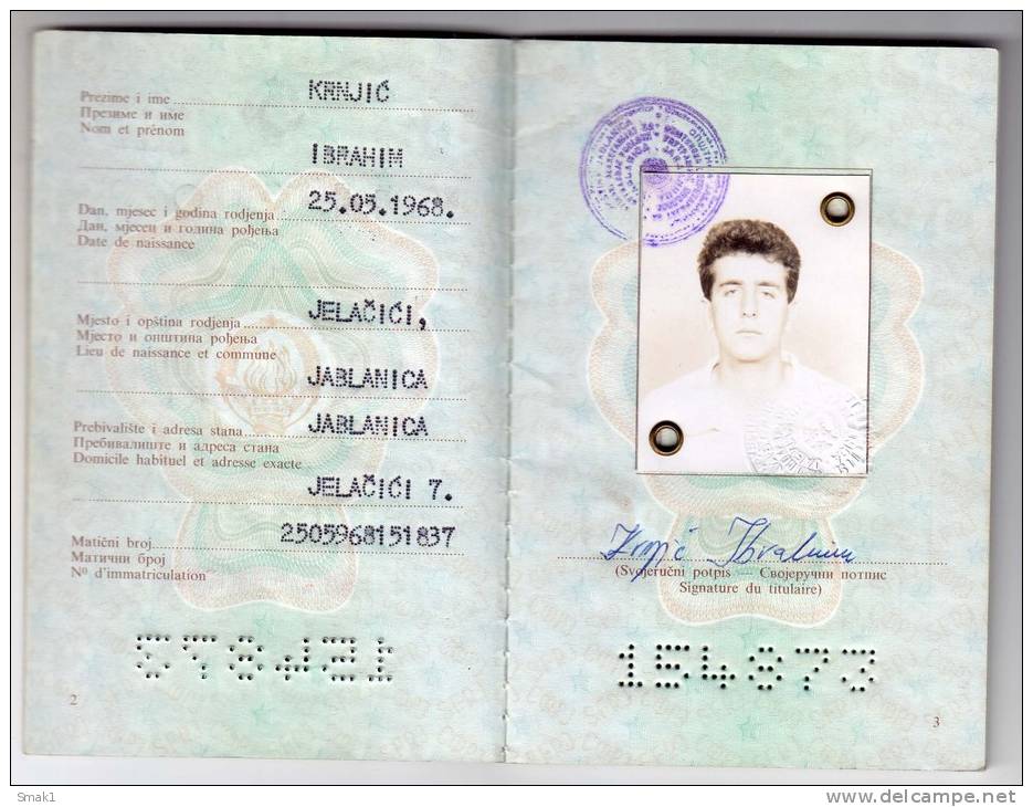 H PASSPORT SFRJ JUGOSLAVIA JABLANICA BOSNIA  WORK VISA FOR IRAQ - Historical Documents