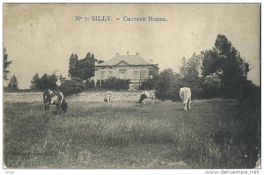 Silly :  Chateau Rosier  (  Ecrit Avec Timbre 1 Cent ,  Carte Marcovici )  (  Koeien , Vache ) - Silly