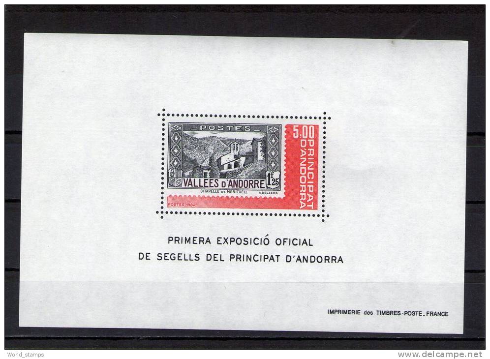 ANDORRE FRANCAISE 1982 ** - Hojas Bloque