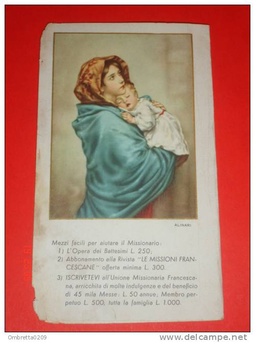 Calendarietto 1953 S.ANTONIO D.Padova /Madonna Del RIPOSO - Ferruzzi - Santino Missioni Francescane-Alinari Bonetti - Petit Format : 1941-60