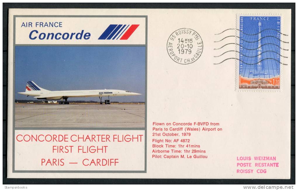 1979 GB Air France Paris - Cardiff Concorde Flight Cover - Concorde