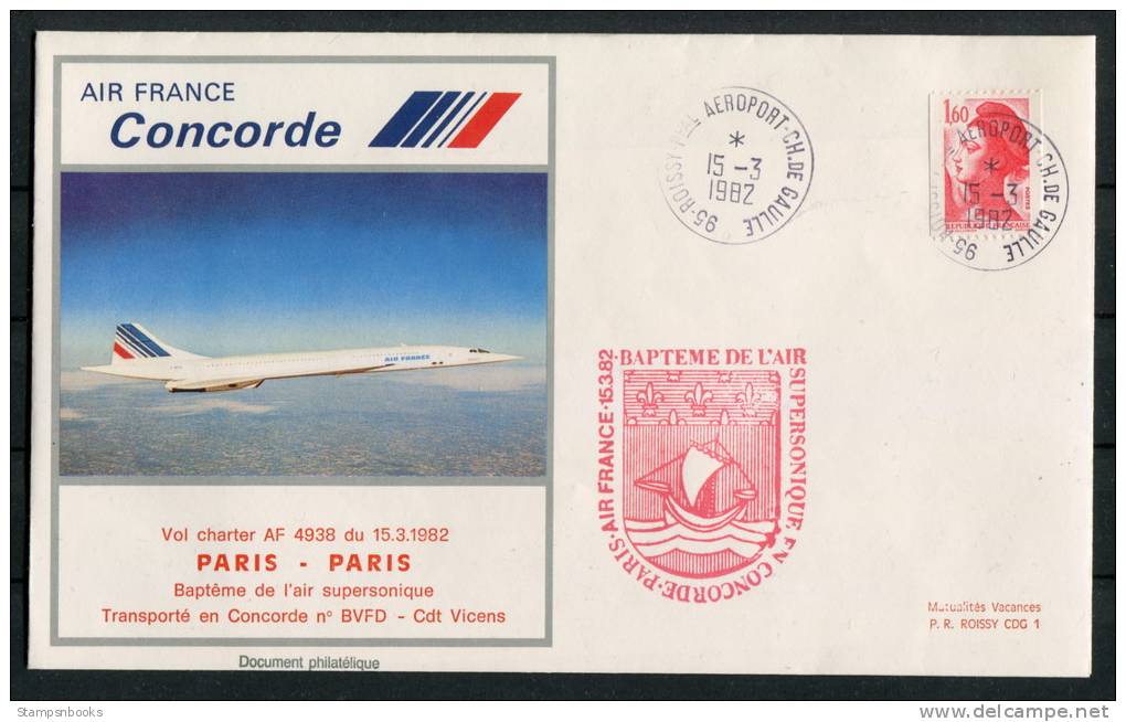 1982 Air France Paris Concorde Flight Cover - Concorde