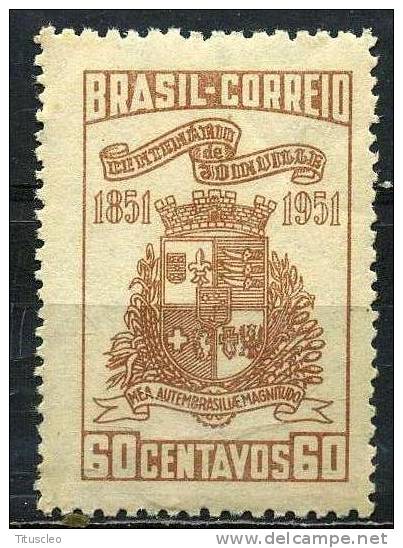 BRESIL 492** 60c Brun Clair Centenaire De La Fondation De La Ville De Joinville - Unused Stamps