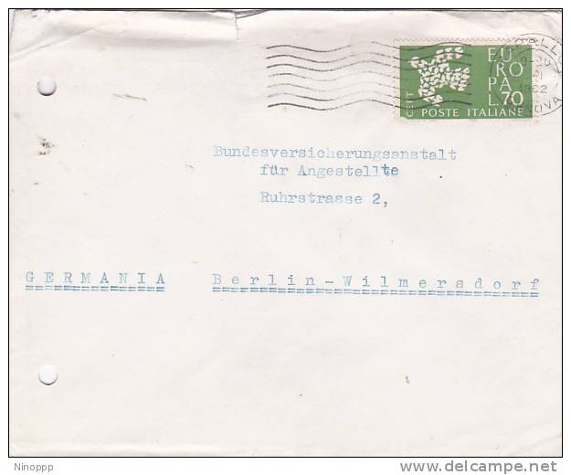 Italy 1962 Europa Stamp On Cover - 1962