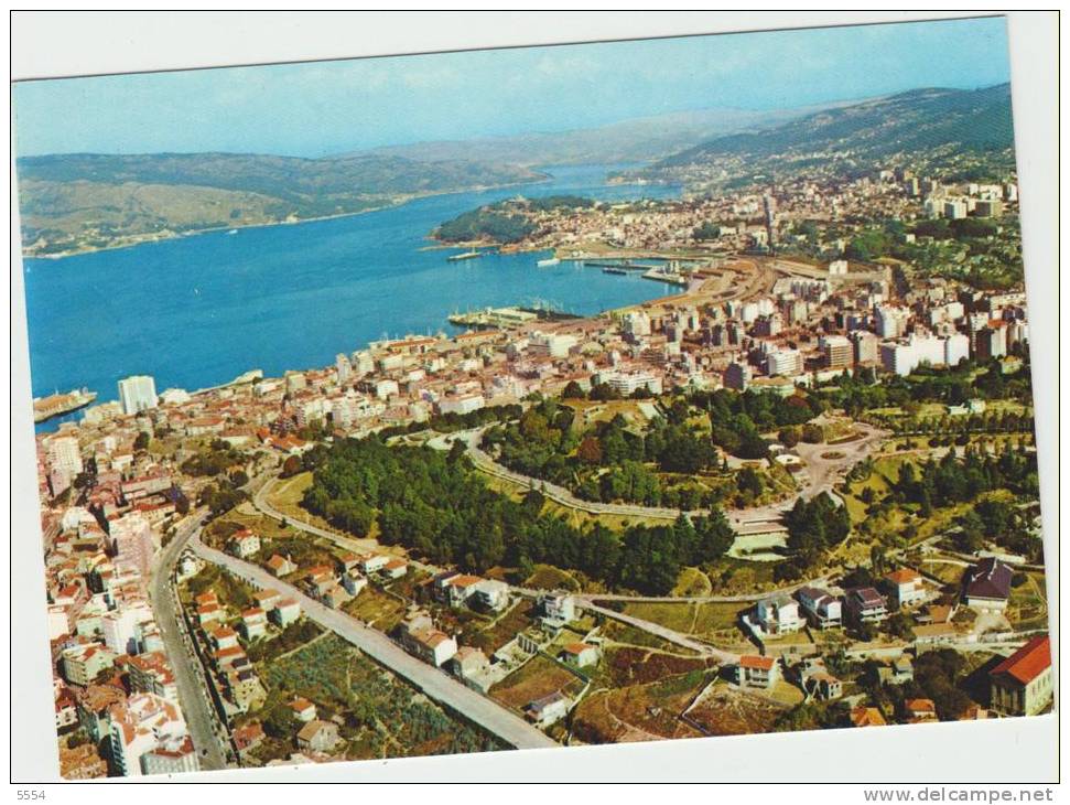 Cpsm Espagne     Galicia  Vigo La Colline El Castro Vue Aerienne - Autres & Non Classés