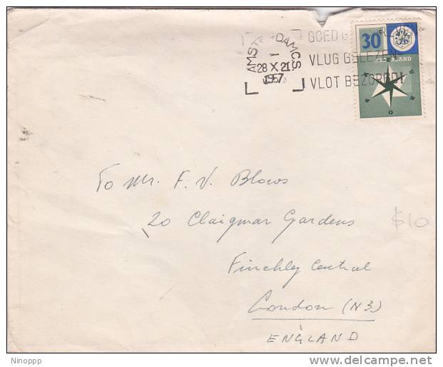 Netherlands 1957 Europa Stamp On Cover - 1957