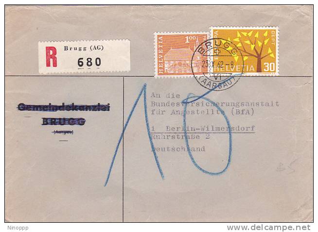 Switzerland 1962 Europa Stamp On  Registered Cover - 1962