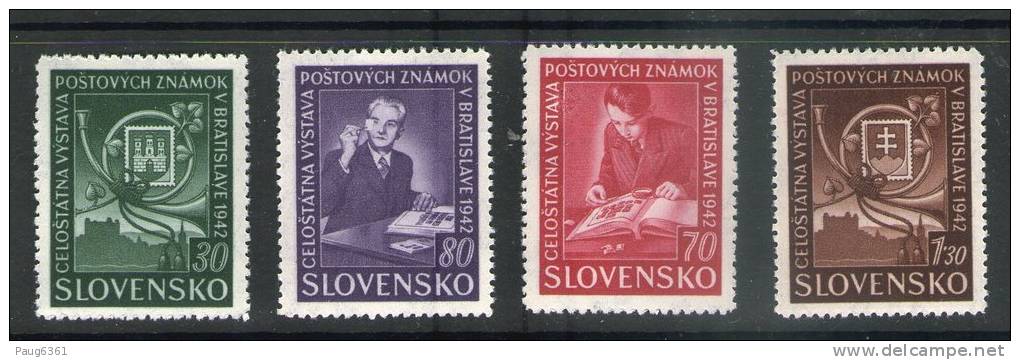 SLOVAQUIE 1942 EXPO PHILATELIQUE   YVERT N°70/73  NEUF MNH** - Unused Stamps